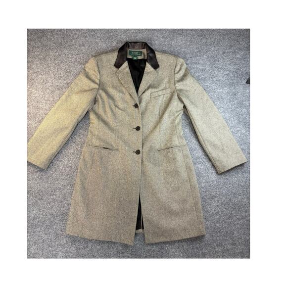 Lauren Ralph Lauren Womens Wool & Lambskin Collar Chesterfield Coat Sz 12 VTG - Picture 1 of 13